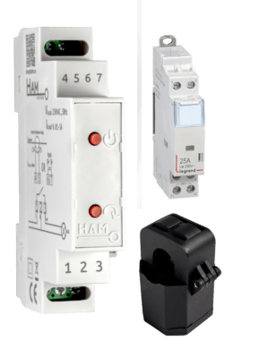 HAM DinSwitchM + 1P Energy Metering + Relay 2NO 25A
